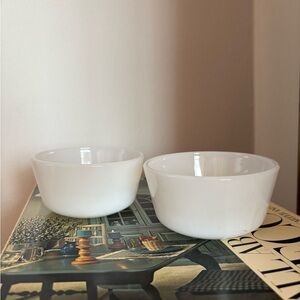 Vintage White Milk Glass Ramekins